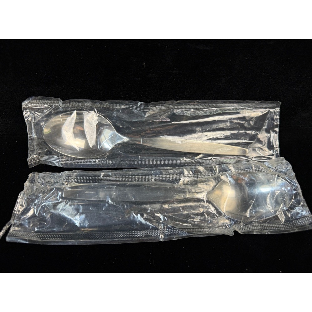 Oneida Community Stainless Steel Soup Spoons - Set of 2 Vintage Frost Fire - NEW